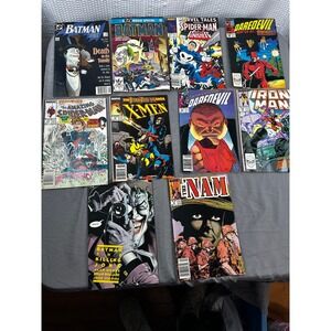 Comic book lot, Batman, Iron‎ Man, Daredevil, The Nam, X-men 10 comics